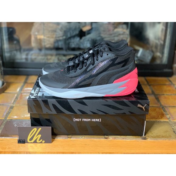 シューズ(男性用) MB.02 black-sunset glow NEW Puma MB.02 Mens 10.5 Black Sunset Glow Mid Lamelo Melo